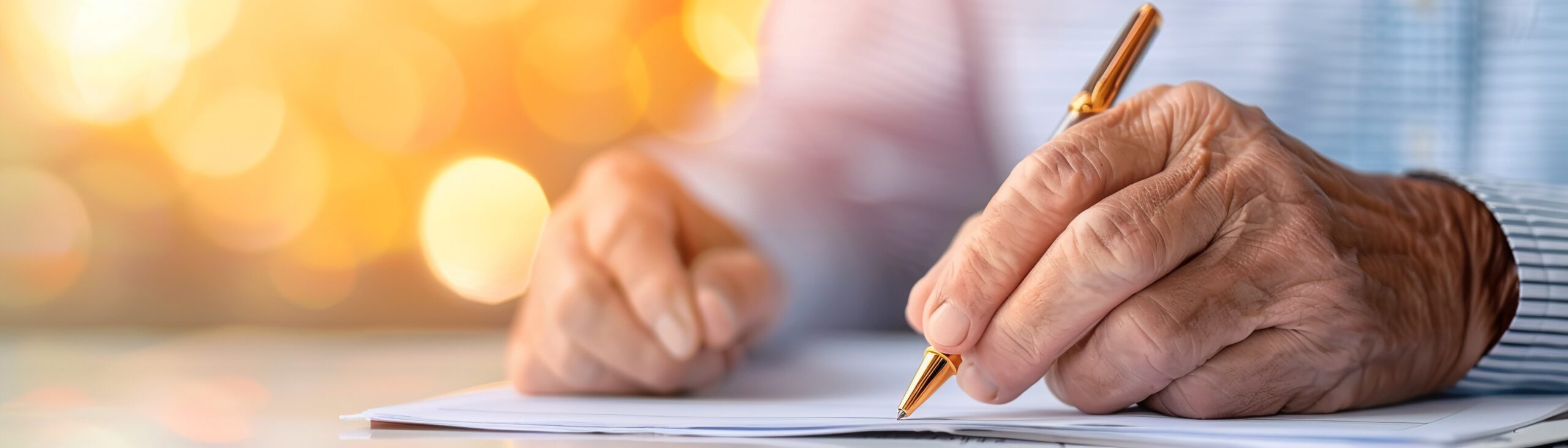 picture of someone writing on a document