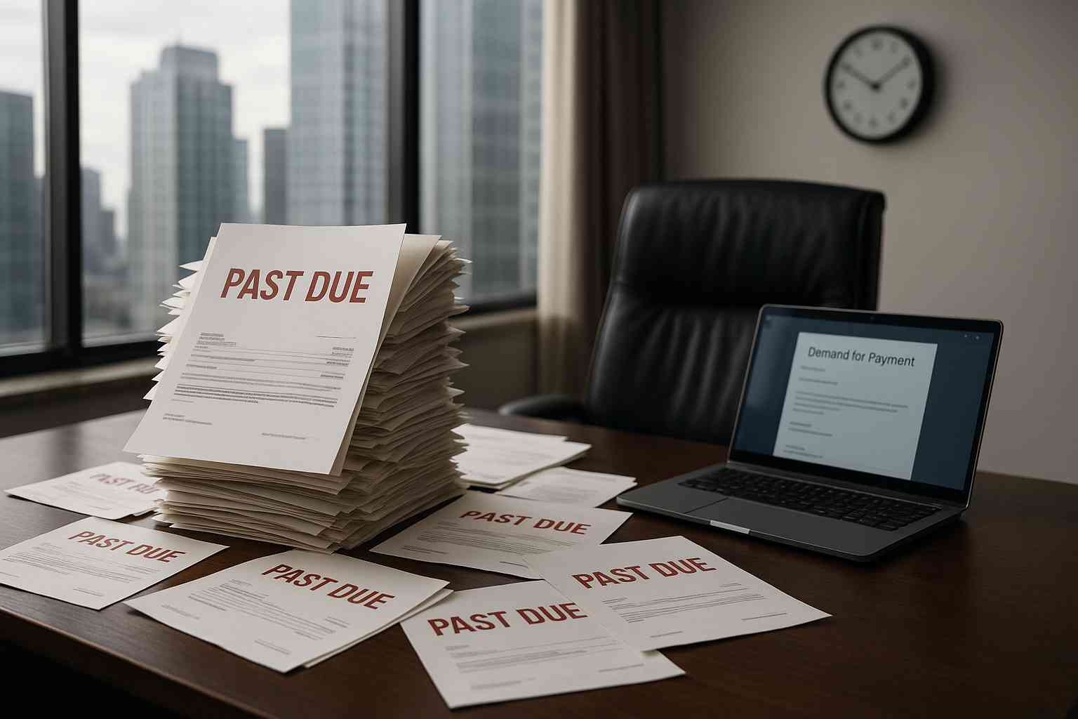 past due papers on a desk