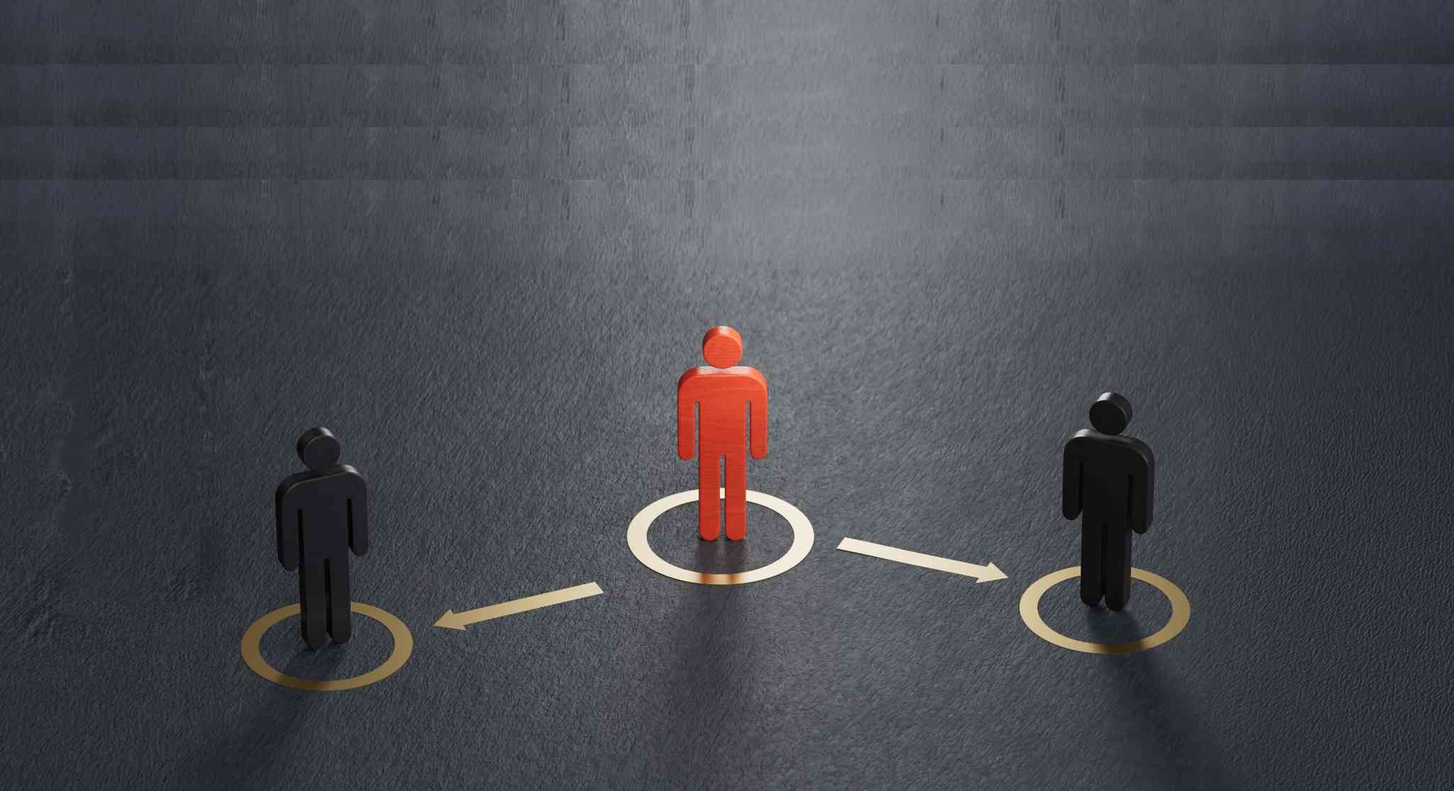 graphic of three figures in circles demonstrating business succession