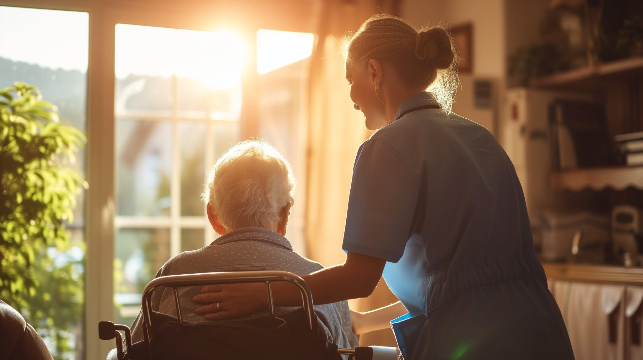 caretaker with elderly man